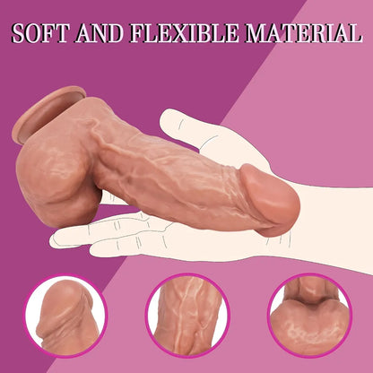 2.36-Inch Realistic Silicone Dildo with Strong Suction Cup for G-Spot Stimulation