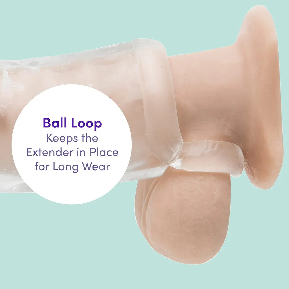 Lovehoney Mega Thick 2-Inch Penis Extender Sleeve with Ball Loop and Realistic Texture