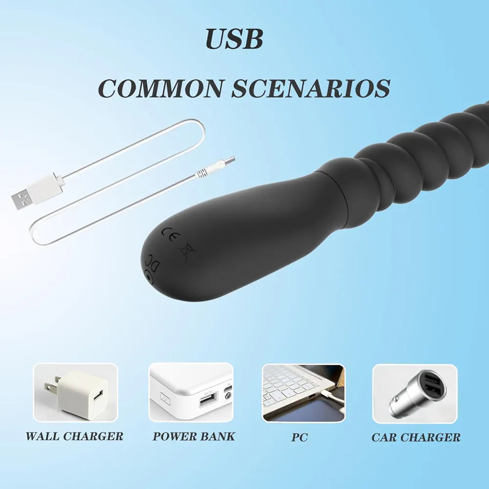Silicone Vibrating Anal Beads and Plug Set for Beginners