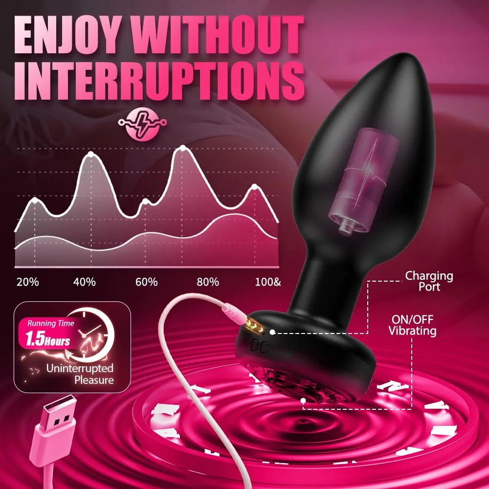 10-Mode App-Controlled Silicone Anal Training Kit with Remote and Cleaner