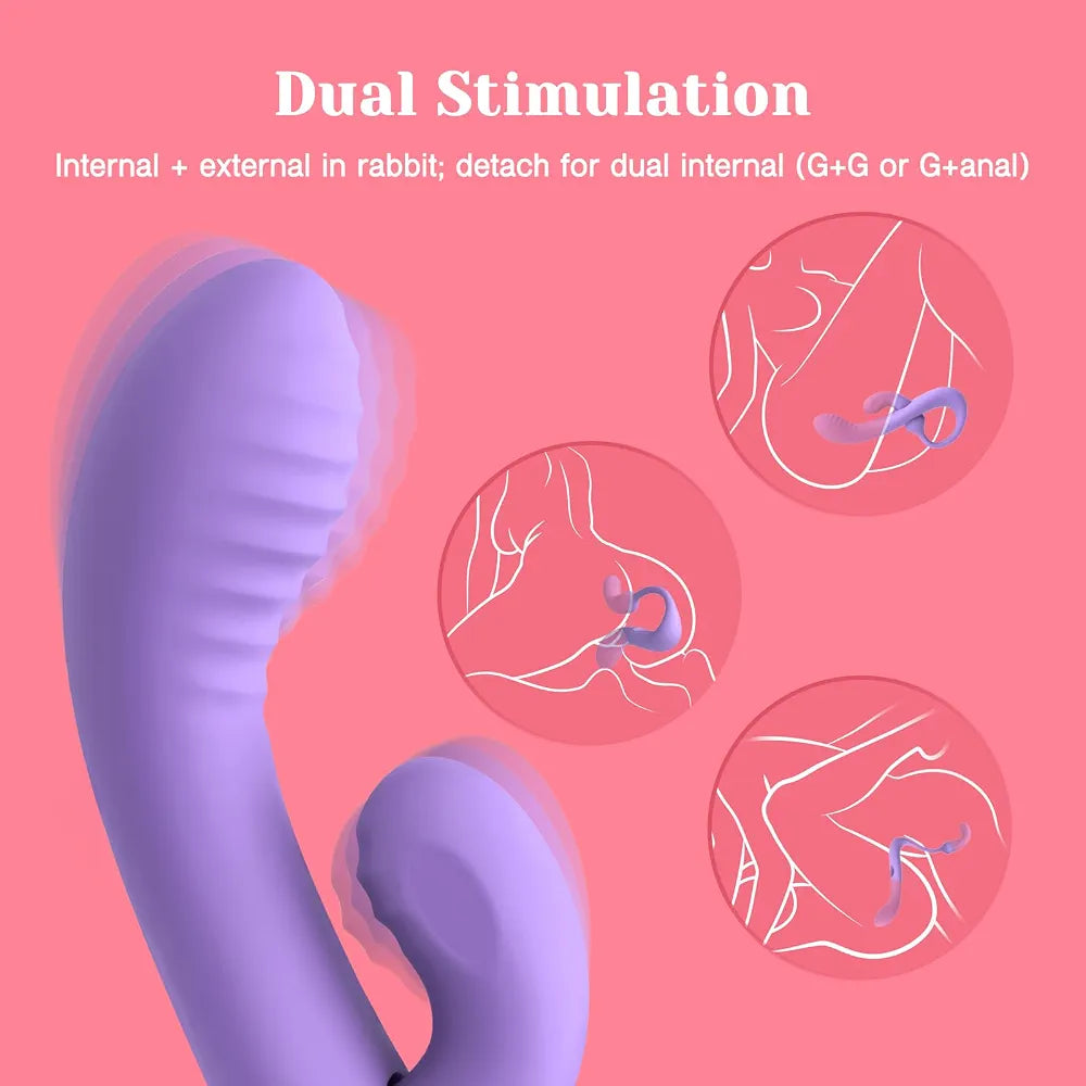 Tracy's Dog Transformable Rabbit Vibrator - 10-Mode Remote Controlled G-Spot and Clitoral Stimulator for Women