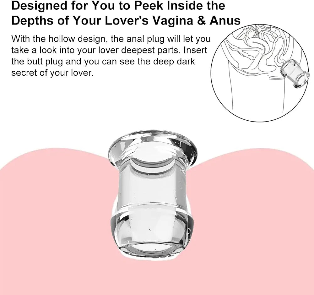 Transparent TPE Anal Plug and Vaginal Dilator Speculum - BDSM Stretcher and Enema Training Toy for Adults