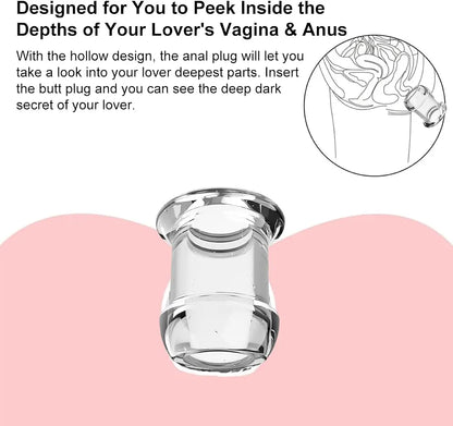 Transparent TPE Anal Plug and Vaginal Dilator Speculum - BDSM Stretcher and Enema Training Toy for Adults