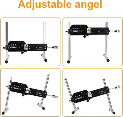JESSKY Premium Adjustable Sex Machine with 6 Attachments and Suction Cup Base