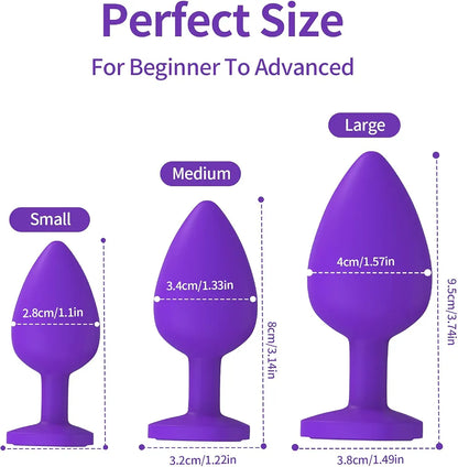 3-Piece Silicone Anal Training Plug Set for Beginners