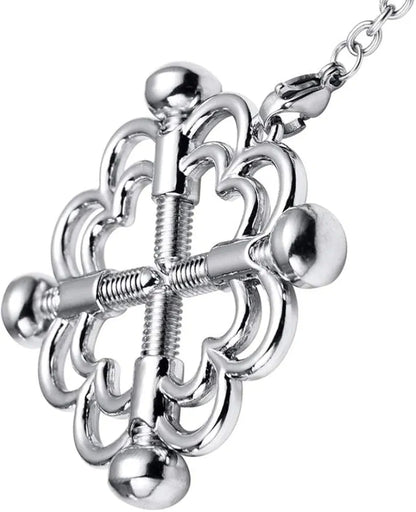Adjustable Stainless Steel Nipple Clamps with Connecting Chains for Sensual Play