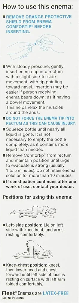 Fleet Saline Laxative Enema for Adults, 4.5oz Bottles - Case of 48