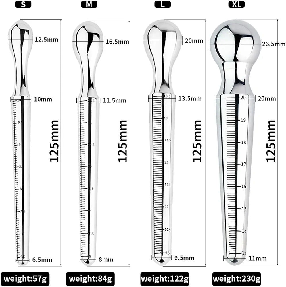Heuceo 12.5CM Stainless Steel Graduated Urethral Dilator and Prostate Stimulator for Men