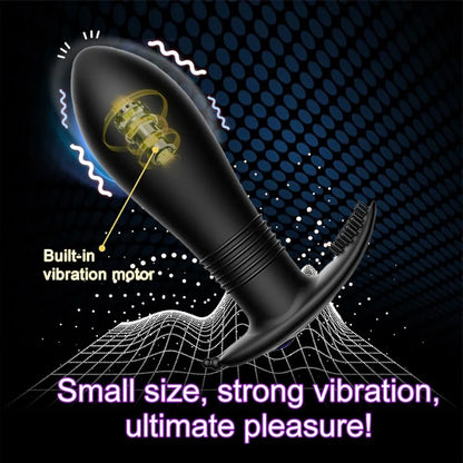 Compact Rechargeable Remote-Controlled Vibrating Anal Plug with 10 Modes