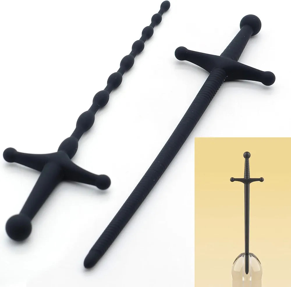 3-Piece Silicone Urethral Sounding Set with Textured Penis Plugs and Dilators for Men