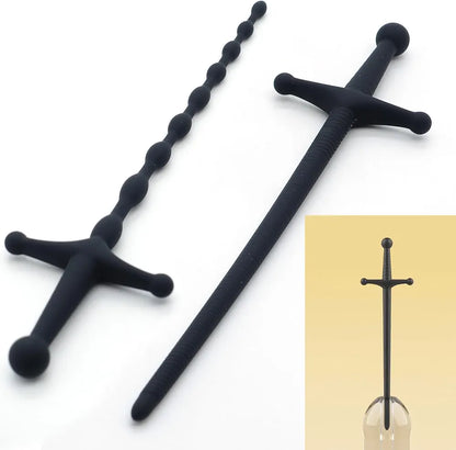 3-Piece Silicone Urethral Sounding Set with Textured Penis Plugs and Dilators for Men
