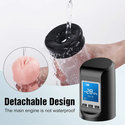 Advanced Electric Vacuum Penis Pump with 6 Suction Levels, 9 Vibration Modes, LED Display, and Integrated Pocket Pussy