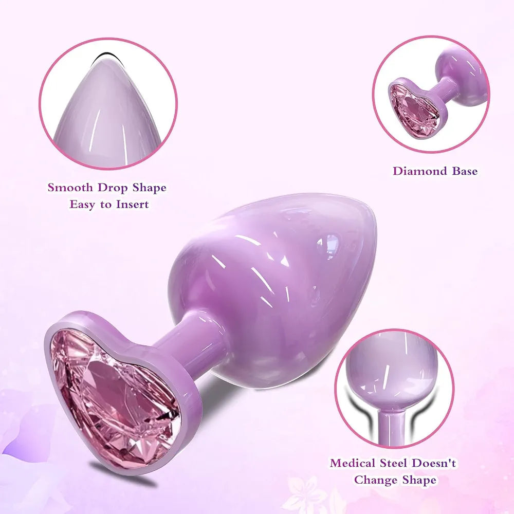 Heart-Shaped Jewelry Base Small Anal Plug for Beginners - Unisex G-Spot Stimulator