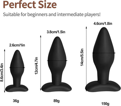 3-Piece Silicone Anal Training Plug Set for Beginners
