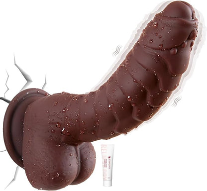7.16-Inch Realistic Silicone Monster Dildo with Strong Suction Cup for Hands-Free G-Spot and Anal Stimulation