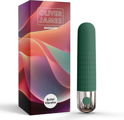 Oliver James Mini Bullet Vibrator - 10-Mode Waterproof Silicone Pocket Massager for Women