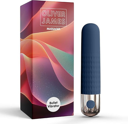 Oliver James Mini Bullet Vibrator - 10-Mode Waterproof Silicone Pocket Massager for Women