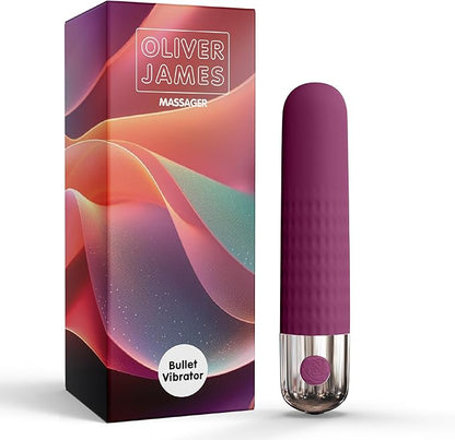 Oliver James Mini Bullet Vibrator - 10-Mode Waterproof Silicone Pocket Massager for Women
