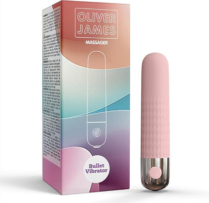 Oliver James Mini Bullet Vibrator - 10-Mode Waterproof Silicone Pocket Massager for Women