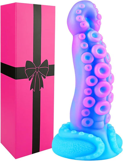 10-Inch Realistic Silicone Octopus Tentacle Dildo with Suction Cup - Extra Large Thick Monster Dragon Design for G-Spot and Prostate Stimulation