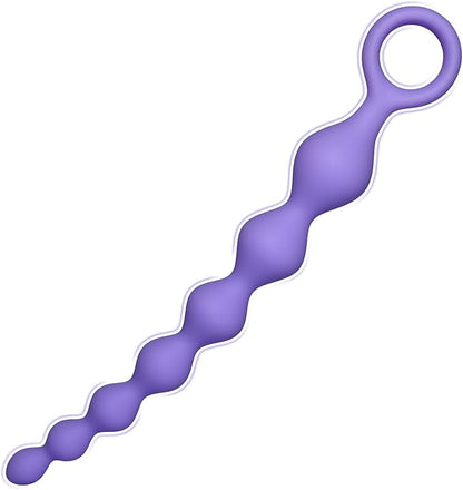 Silicone 7-Bead Anal Stimulator with Pull Ring - Beginner-Friendly Prostate and G-Spot Massager