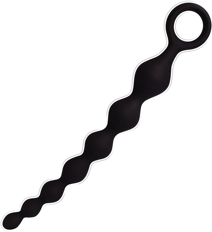 Silicone 7-Bead Anal Stimulator with Pull Ring - Beginner-Friendly Prostate and G-Spot Massager