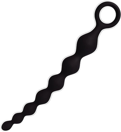 Silicone 7-Bead Anal Stimulator with Pull Ring - Beginner-Friendly Prostate and G-Spot Massager