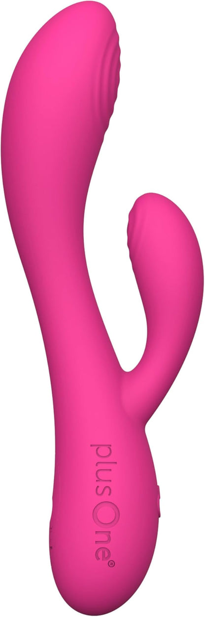 plusOne Dual Rabbit Vibrating Massager – USB Rechargeable Personal Massager with Dual Stimulation