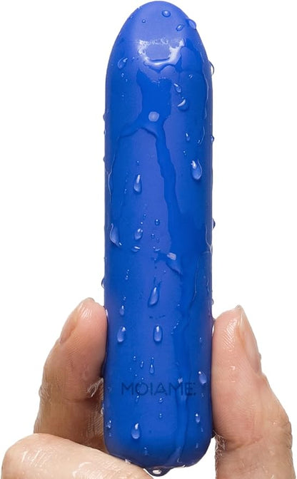 Rechargeable Waterproof Silicone Mini Bullet Vibrator - 10-Mode Purple Lipstick Massager