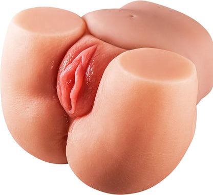 Lifelike 2.43lbs Compact Dual-Entry Male Masturbator with Realistic Soft Texture
