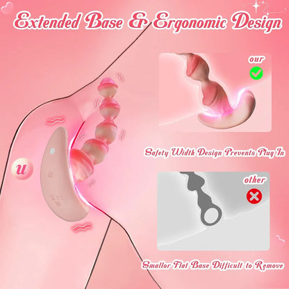 Premium App-Controlled Silicone Anal Vibrator with Triple Motors and 9 Vibration Modes