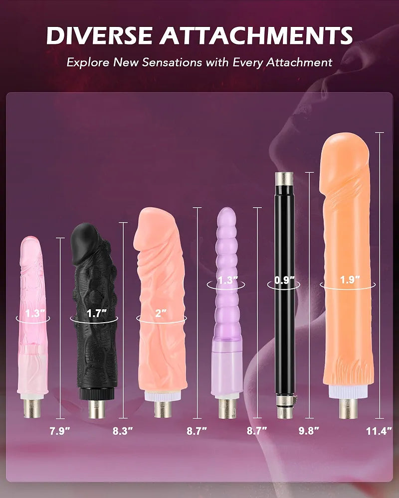 SENSUA Adjustable Automatic Thrusting Sex Machine with 6 Attachments and 3XLR Connector