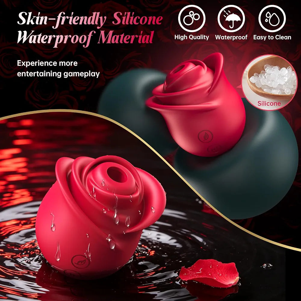 Rose-Shaped App-Controlled Clitoral Suction Vibrator with 10 Stimulation Modes