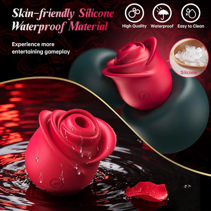 Rose-Shaped App-Controlled Clitoral Suction Vibrator with 10 Stimulation Modes