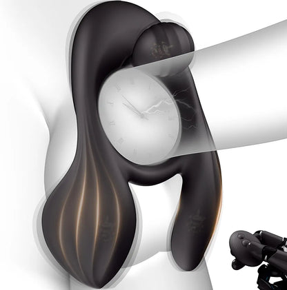Triple-Motor Remote Controlled Vibrating Penis Ring with 10 Vibration Modes for Couples