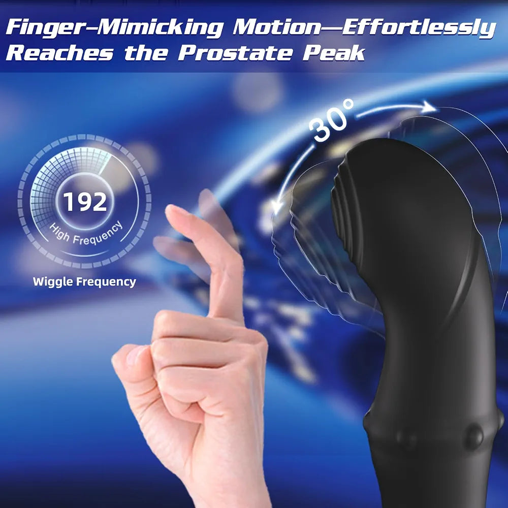 App-Controlled Beaded Prostate Massager and Vibrating Anal Plug with Thrusting Ring
