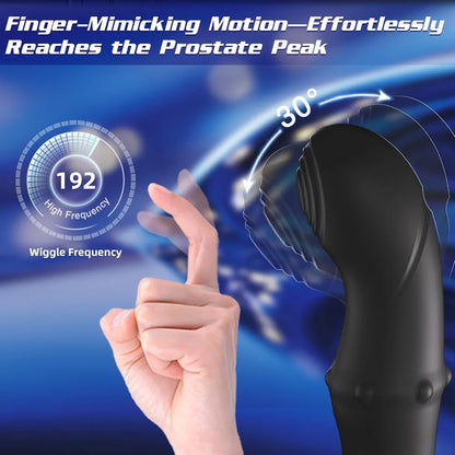 App-Controlled Beaded Prostate Massager and Vibrating Anal Plug with Thrusting Ring