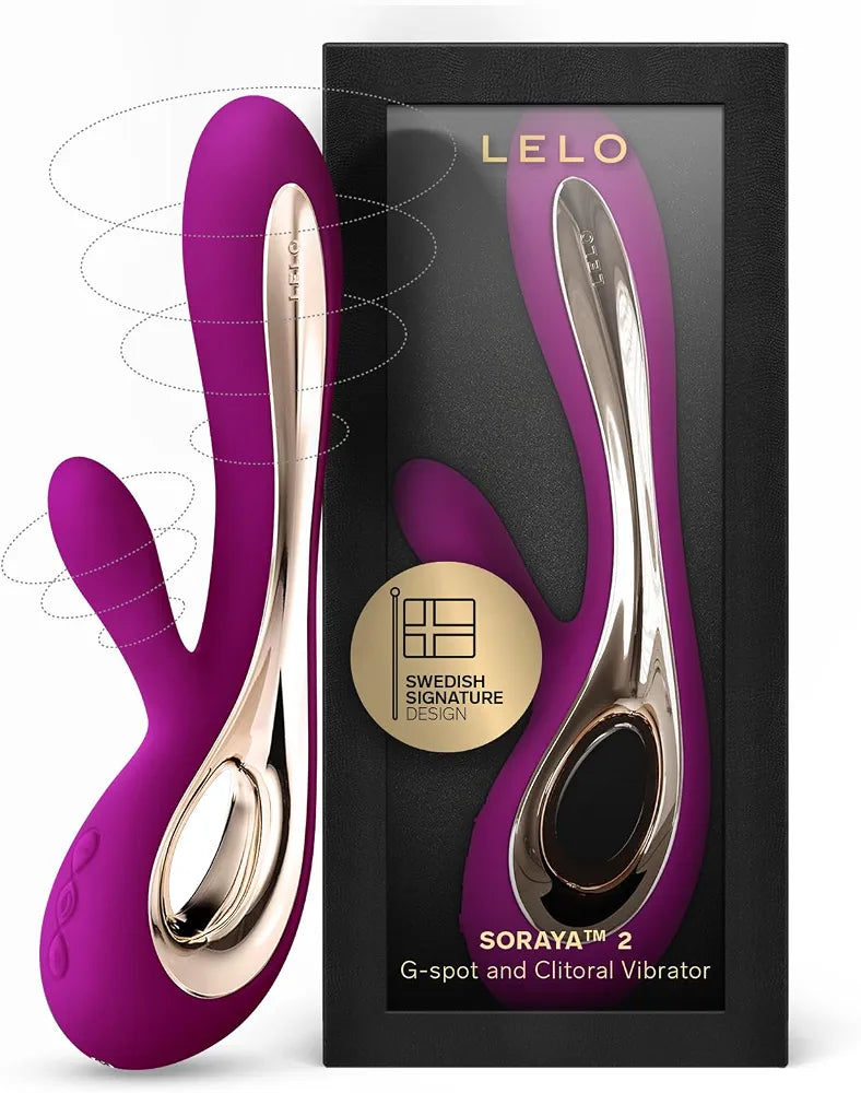 LELO Soraya 2 Dual-Action Rabbit Vibrator for Clitoral and G-Spot Stimulation, Waterproof, Deep Rose