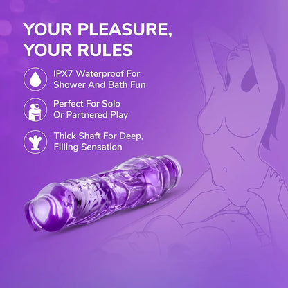 Eden 9-Inch Realistic Vibrating Dildo - Waterproof Multi-Speed Girthy Shaft Massager for Couples