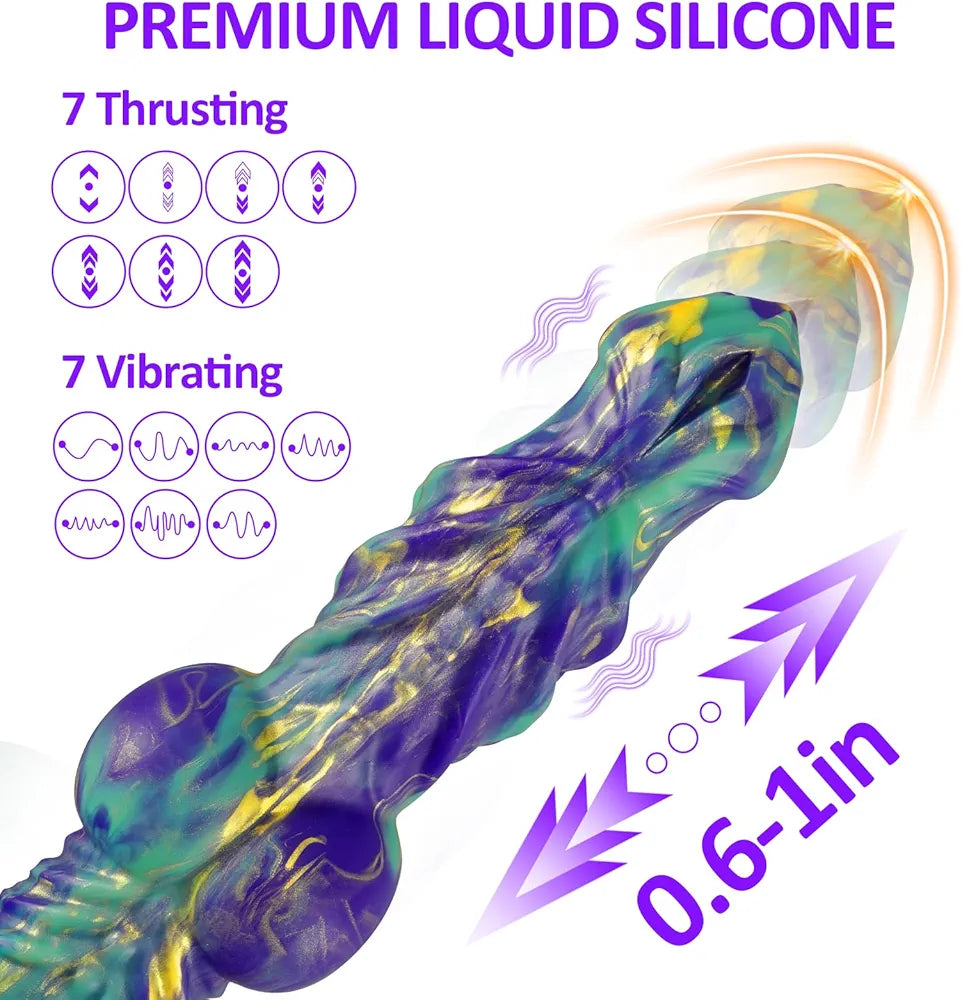 Remote-Controlled Realistic Fantasy Thrusting Vibrator with Suction Base