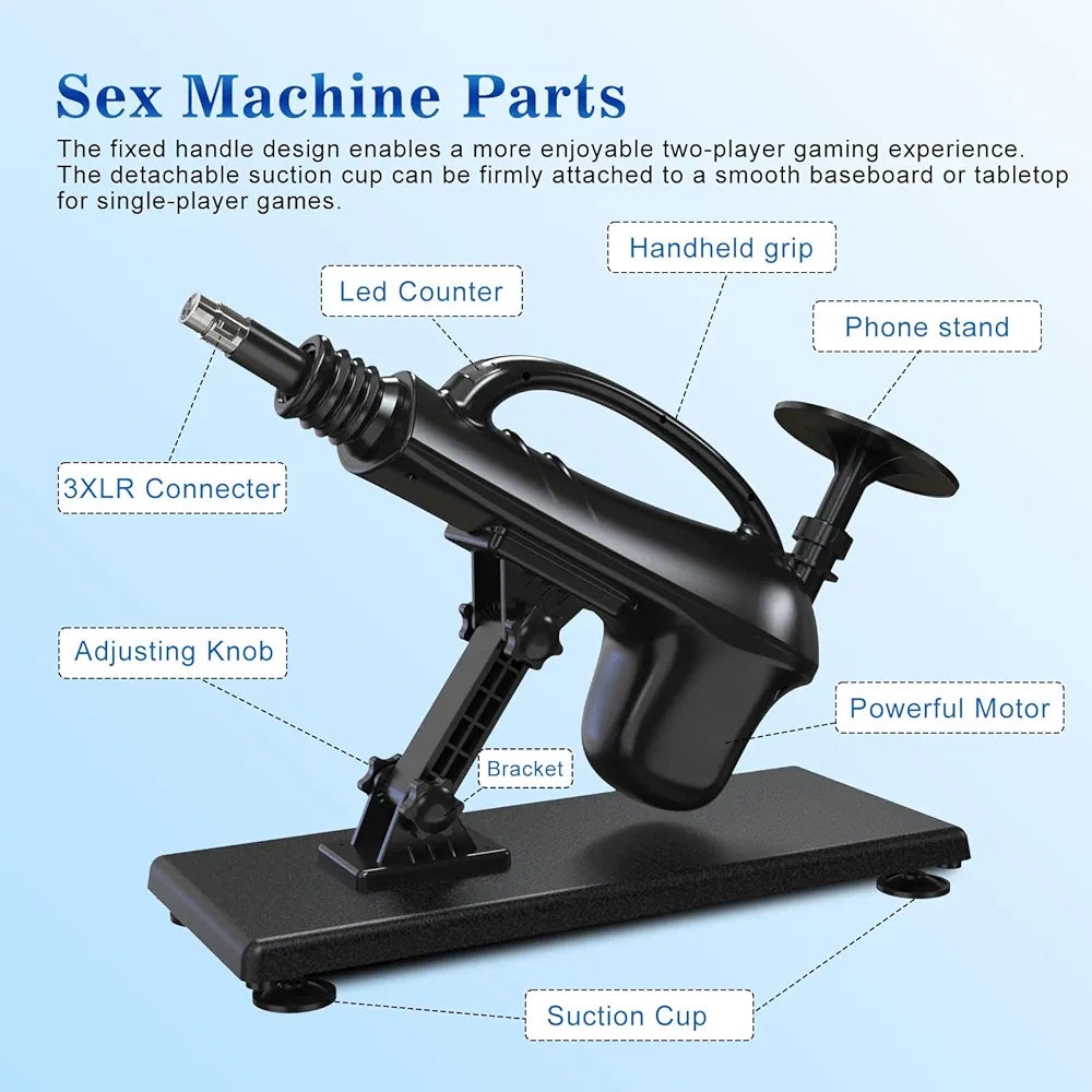 Amausen Automatic Thrusting Dildo Machine with 3XLR Connector for Men, Women, and Couples