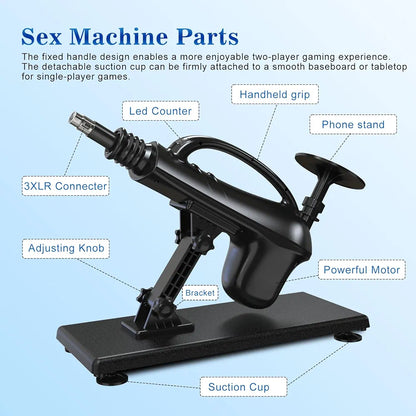 Amausen Automatic Thrusting Dildo Machine with 3XLR Connector for Men, Women, and Couples