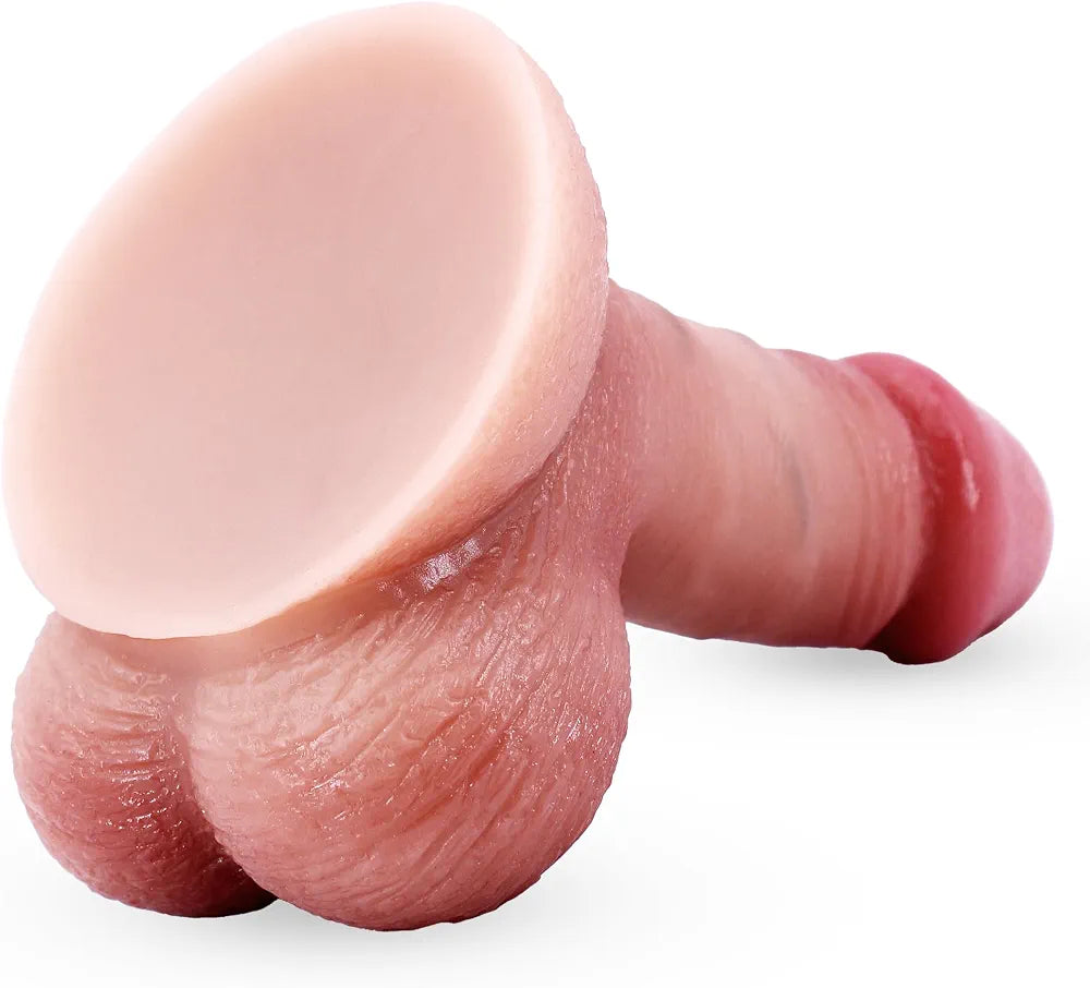 6-Inch Realistic Liquid Silicone Dildo with Suction Cup for Beginners - Soft & Firm G-Spot Stimulation