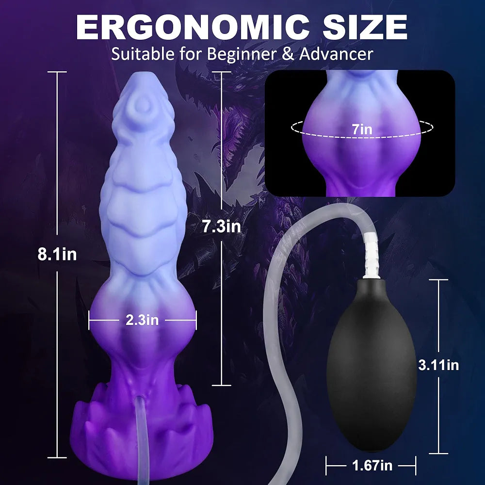 8.1" Fantasy Dragon Ejaculating Dildo with Knot and Suction Cup