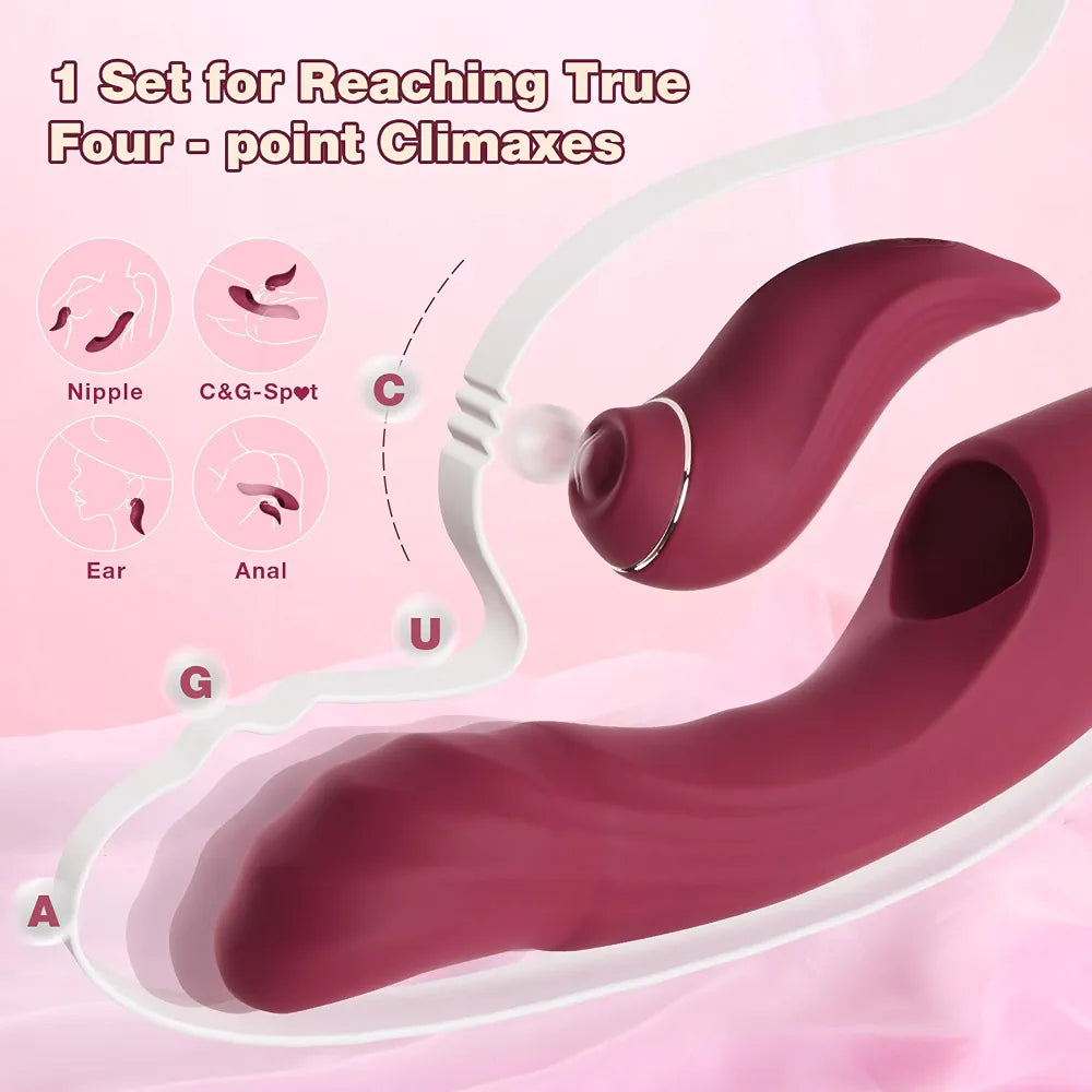 QUZAR 6-in-1 Smart Heating Dildo Set with App-Controlled Vibration