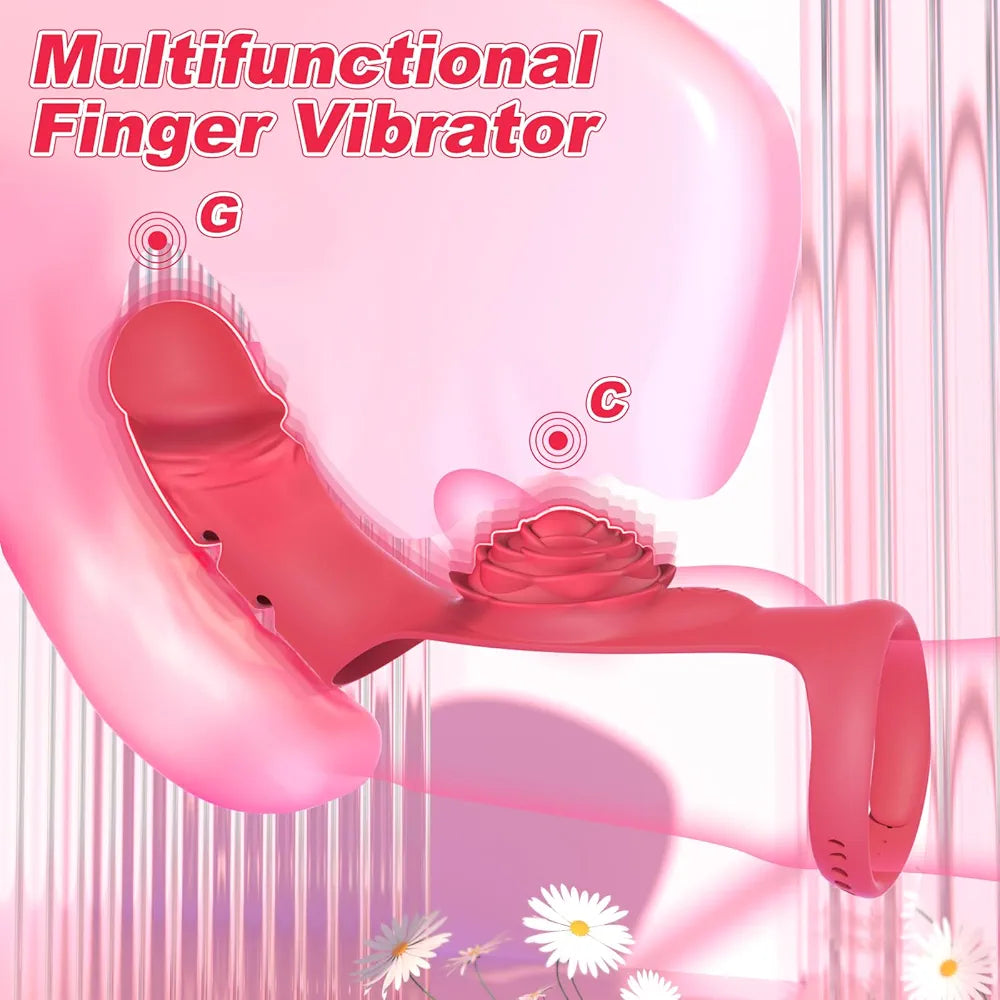 9-Mode Rechargeable G-Spot and Clitoral Stimulator Finger Vibrator