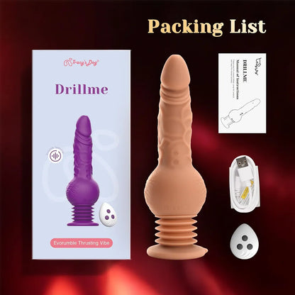 Tracy's Dog 9.29" Realistic Silicone Strap-On Dildo Vibrator with 10 Vibration and 3 Bouncing Modes for Anal Stimulation