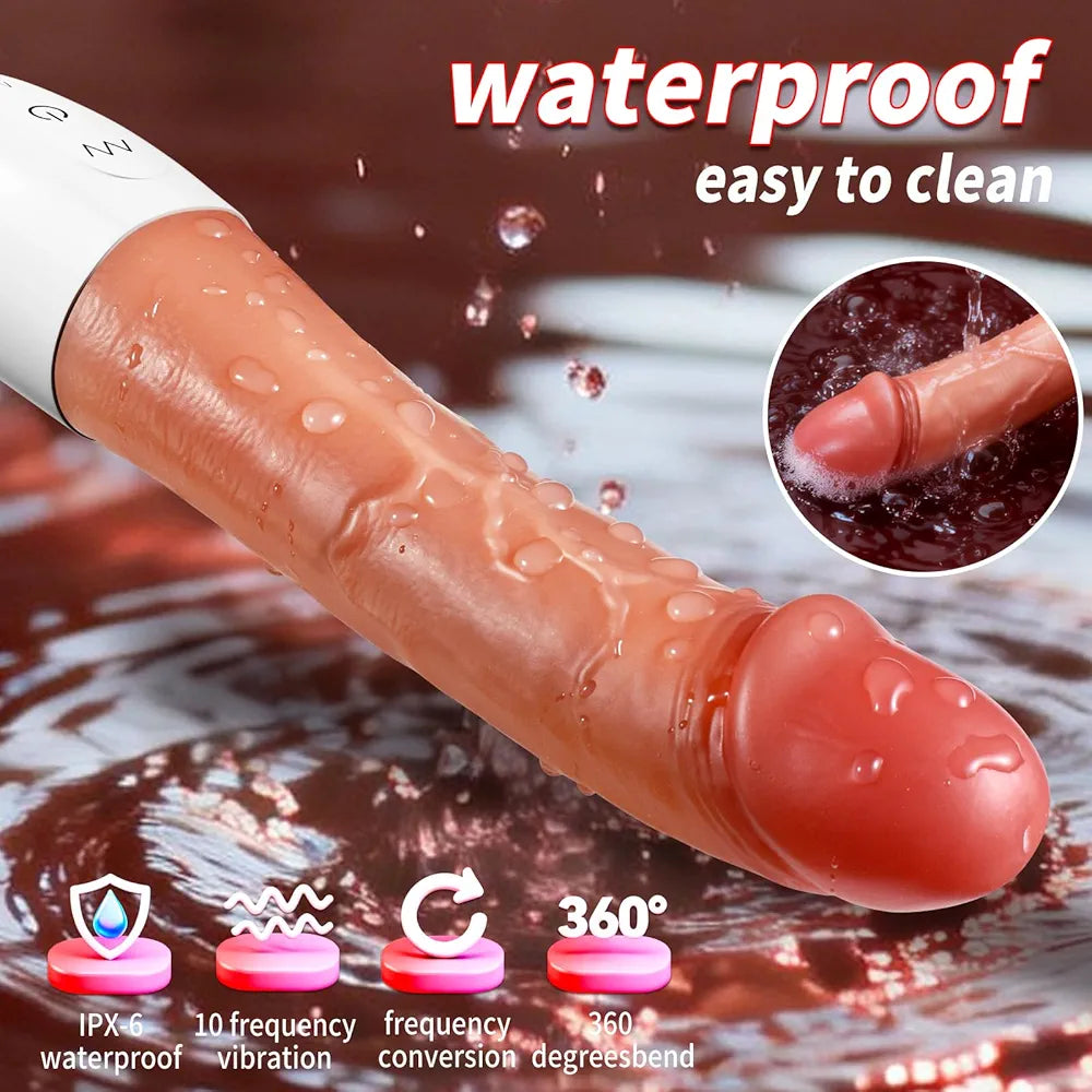 Silicone G-Spot Vibrator with Realistic Texture - 8.4 Inch