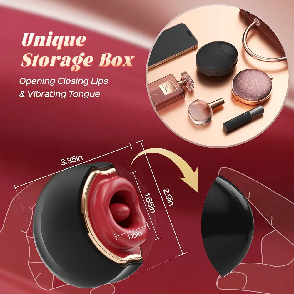3-in-1 Rose Clitoral and Nipple Stimulator with 20 Vibration and Licking Modes