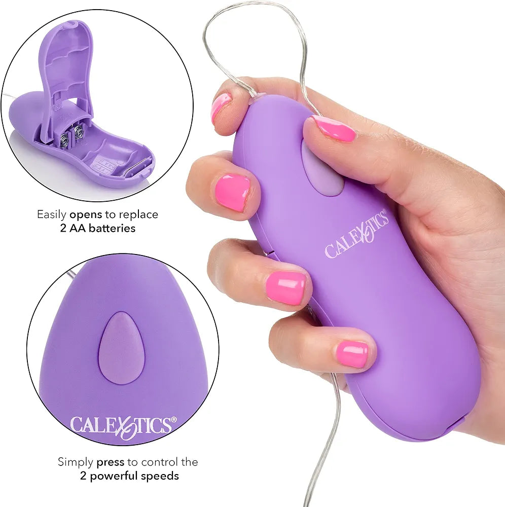 CalExotics Whisper Micro-Heated Bullet Vibrator - 2-Speed Warming Personal Massager, Purple
